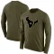 Olive Youth Blank Houston Texans Salute to Service Sideline Long Sleeve T-Shirt