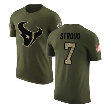 Olive Youth C.J. Stroud Houston Texans Salute to Service T-Shirt