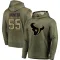 Olive Youth Danielle Hunter Houston Texans Salute to Service Pullover Hoodie