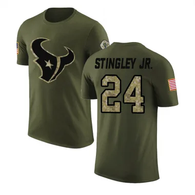 Olive Youth Derek Stingley Jr. Houston Texans Salute to Service T-Shirt