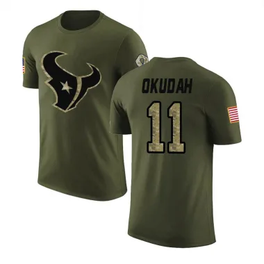 Olive Youth Jeff Okudah Houston Texans Salute to Service T-Shirt