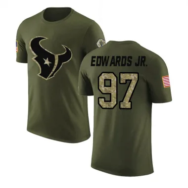 Olive Youth Mario Edwards Jr. Houston Texans Salute to Service T-Shirt