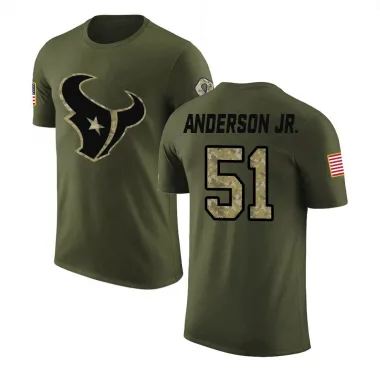 Olive Youth Will Anderson Jr. Houston Texans Salute to Service T-Shirt