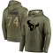 Olive Youth Zach Thomas Houston Texans Salute to Service Pullover Hoodie