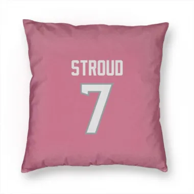 Pink Houston Texans C.J. Stroud   Pillow Cover (18 X 18)