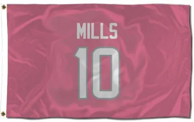 Pink Houston Texans Davis Mills   Flag (3 X 5)