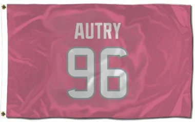 Pink Houston Texans Denico Autry   Flag (3 X 5)