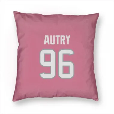 Pink Houston Texans Denico Autry   Pillow Cover (18 X 18)