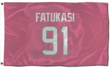 Pink Houston Texans Folorunso Fatukasi   Flag (3 X 5)