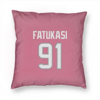 Pink Houston Texans Folorunso Fatukasi   Pillow Cover (18 X 18)