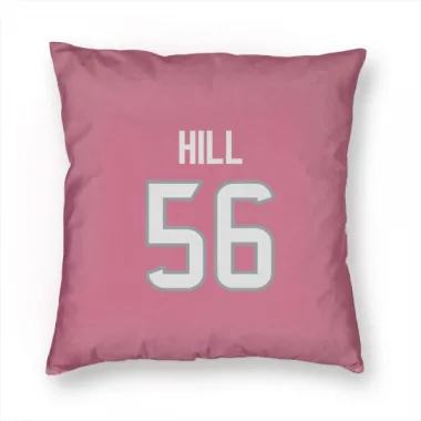 Pink Houston Texans Jamal Hill   Pillow Cover (18 X 18)