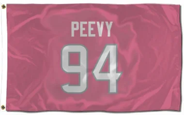 Pink Houston Texans Jayden Peevy   Flag (3 X 5)