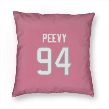 Pink Houston Texans Jayden Peevy   Pillow Cover (18 X 18)