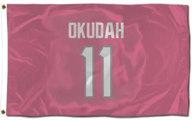 Pink Houston Texans Jeff Okudah   Flag (3 X 5)