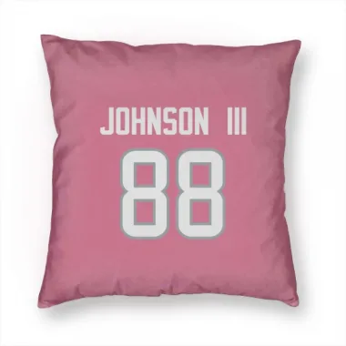 Pink Houston Texans Johnny Johnson III   Pillow Cover (18 X 18)