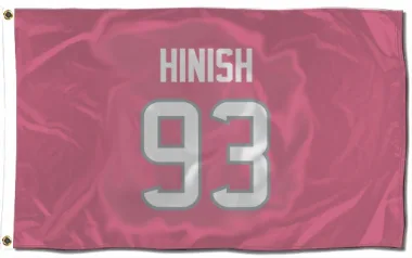 Pink Houston Texans Kurt Hinish   Flag (3 X 5)