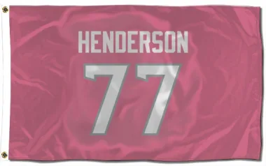 Pink Houston Texans LaDarius Henderson   Flag (3 X 5)