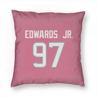 Pink Houston Texans Mario Edwards Jr.   Pillow Cover (18 X 18)