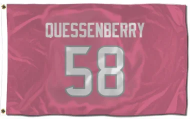 Pink Houston Texans Scott Quessenberry   Flag (3 X 5)