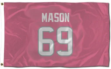 Pink Houston Texans Shaq Mason   Flag (3 X 5)