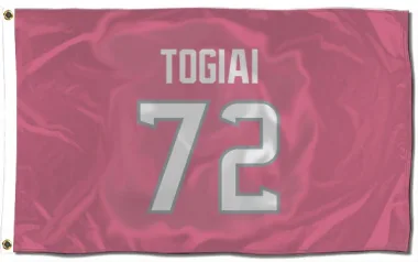 Pink Houston Texans Tommy Togiai   Flag (3 X 5)