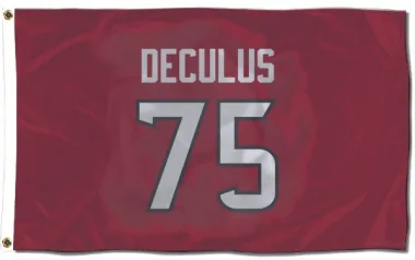 Red Houston Texans Austin Deculus   Flag (3 X 5)