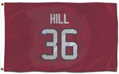 Red Houston Texans Brandon Hill   Flag (3 X 5)