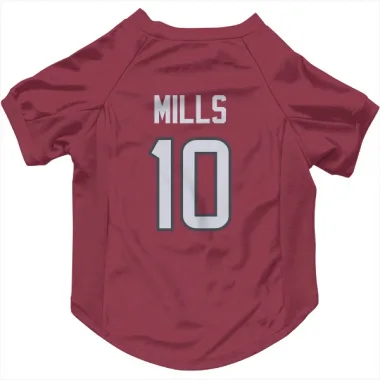 Red Houston Texans Davis Mills   Dog & Cat Pet Jersey