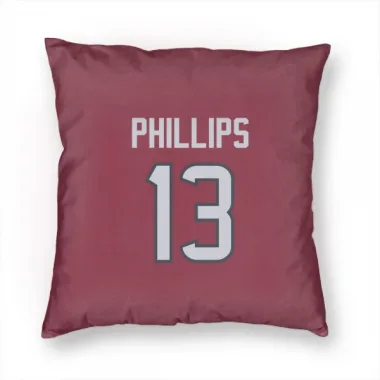 Red Houston Texans Del'Shawn Phillips   Pillow Cover (18 X 18)