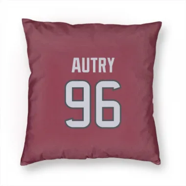 Red Houston Texans Denico Autry   Pillow Cover (18 X 18)