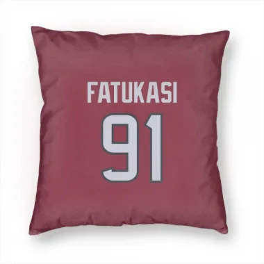 Red Houston Texans Folorunso Fatukasi   Pillow Cover (18 X 18)