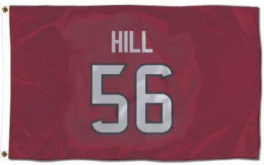 Red Houston Texans Jamal Hill   Flag (3 X 5)