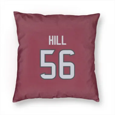 Red Houston Texans Jamal Hill   Pillow Cover (18 X 18)