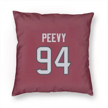 Red Houston Texans Jayden Peevy   Pillow Cover (18 X 18)