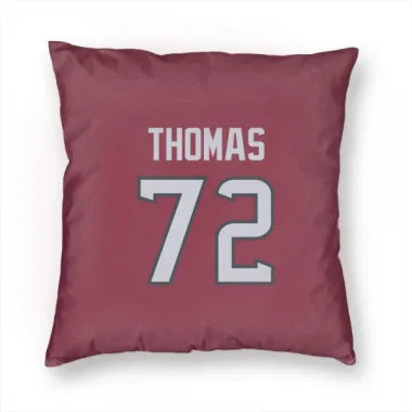 Red Houston Texans Jaylon Thomas   Pillow Cover (18 X 18)