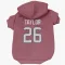 Red Houston Texans J.J. Taylor   Dog & Cat Pet Hoodie