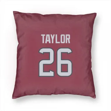 Red Houston Texans J.J. Taylor   Pillow Cover (18 X 18)