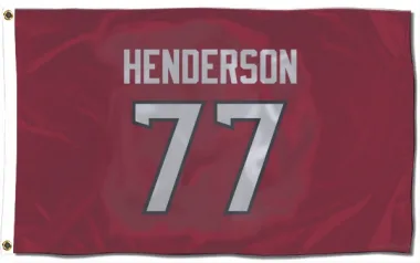 Red Houston Texans LaDarius Henderson   Flag (3 X 5)