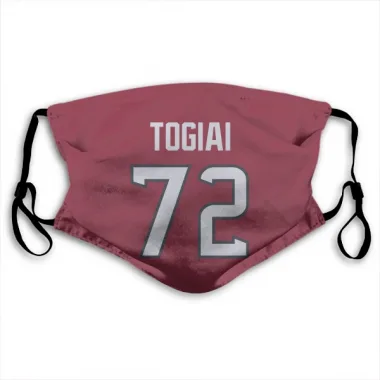 Red Houston Texans Tommy Togiai   Face Mask