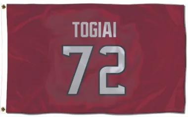 Red Houston Texans Tommy Togiai   Flag (3 X 5)