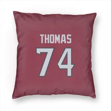 Red Houston Texans Zach Thomas   Pillow Cover (18 X 18)