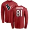 Red Men's Andre Johnson Houston Texans Logo Long Sleeve T-Shirt -