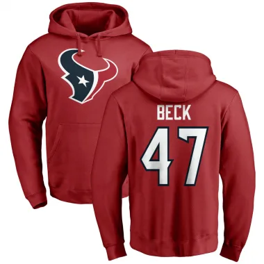 Red Men's Andrew Beck Houston Texans Pro Line Logo Pullover Hoodie