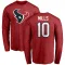 Red Men's Davis Mills Houston Texans Logo Long Sleeve T-Shirt -