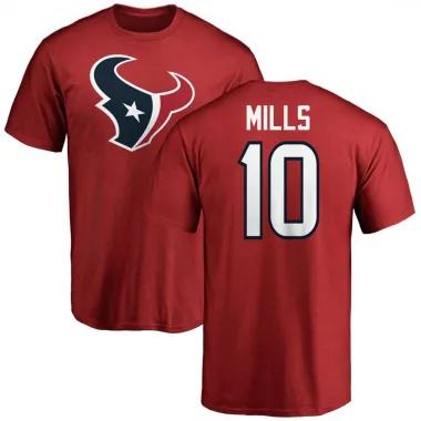 Red Men's Davis Mills Houston Texans Logo T-Shirt -