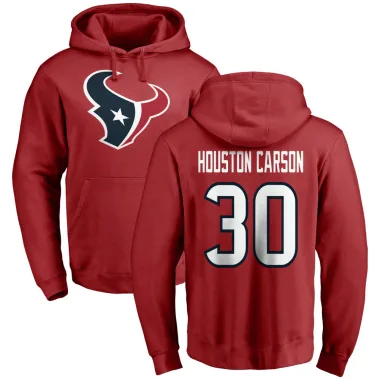 Red Men's DeAndre Houston-Carson Houston Texans Pro Line DeAndre -Carson Logo Pullover Hoodie