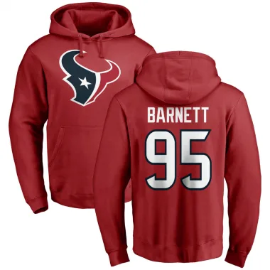 Red Men's Derek Barnett Houston Texans Pro Line Logo Pullover Hoodie