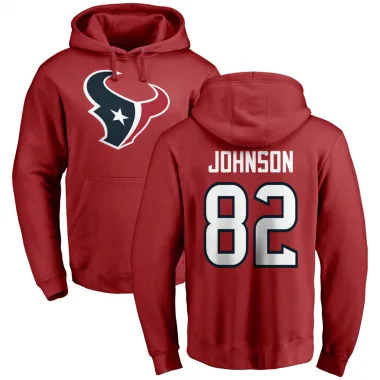 Red Men's Diontae Johnson Houston Texans Pro Line Logo Pullover Hoodie