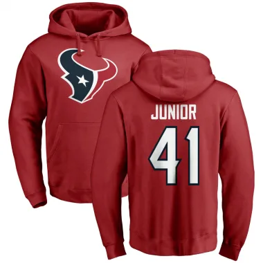 Red Men's Gregory Junior Houston Texans Pro Line Logo Pullover Hoodie