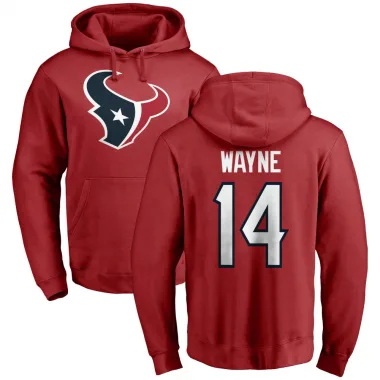 Red Men's Jared Wayne Houston Texans Pro Line Logo Pullover Hoodie